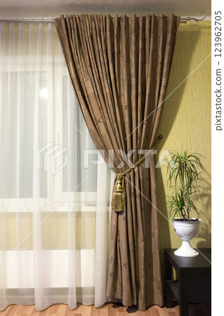 Curtains in the living room 123962705