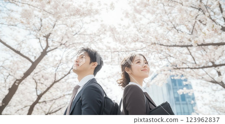 春天櫻花盛開，社會新成員踏上旅程 123962837