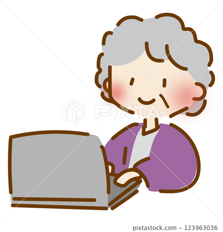 經營個人電腦的祖母 123963036