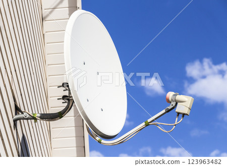 Satellite dish on a house 123963482