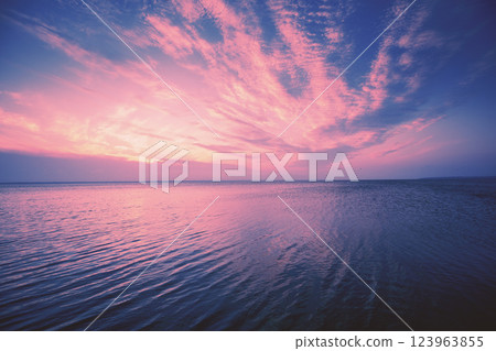 Seascape in the early morning. Sunrise over the sea. Nature landscape Seascape in the early morning. Sunrise over the sea. Nature landscape 123963855