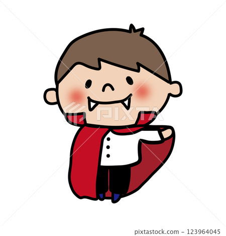 Child dressed up as Dracula for Halloween 123964045