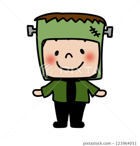 Child dressed as Frankenstein for Halloween 123964051