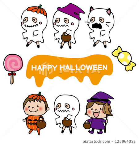 Kids dressed up for Halloween, set 2 123964052