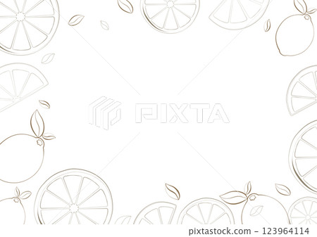 Illustration frame of cut lemons and leaves Illustration frame of cut lemons and leaves 123964114