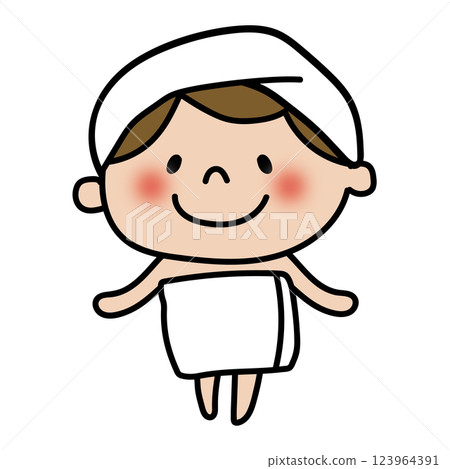 Child after bath (girl) 123964391