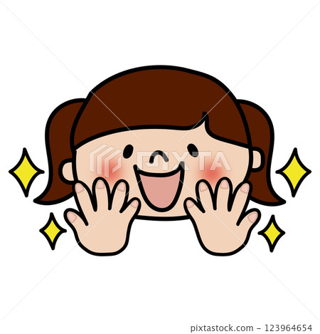 A child (girl) showing off her neatly cut nails 123964654