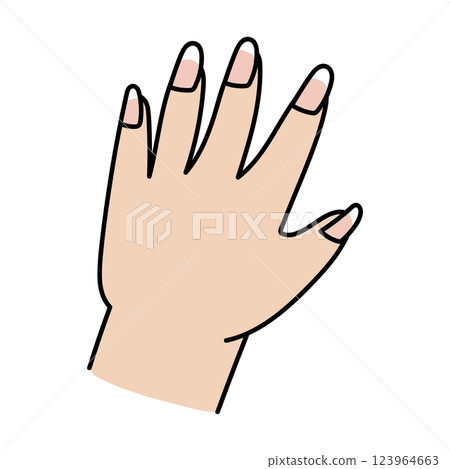 A person's hand with long nails A person's hand with long nails 123964663