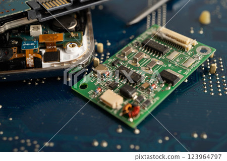 Repairing and upgrade mobile phone, electronic, computer hardware and technology concept. 123964797