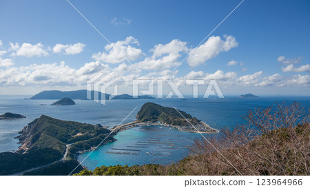 從大土山展望台看到的豐後水道與黑潮交會的美麗大海 123964966