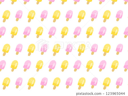Crayon-style ice pattern in pink and orange 123965044