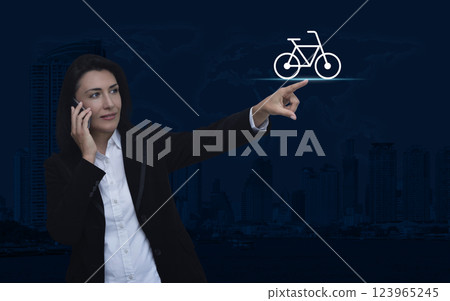 Business bicycle online service concept, Elements of this image furnished by NASA Business bicycle online service concept, Elements of this image furnished by NASA 123965245