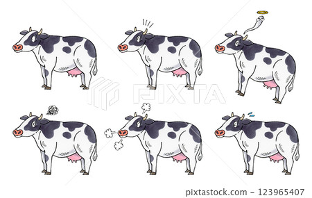 Dairy cow set 123965407
