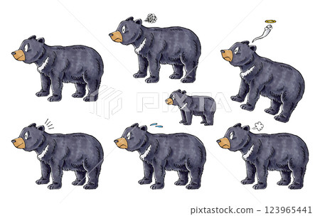 Asiatic Black Bear Set 123965441