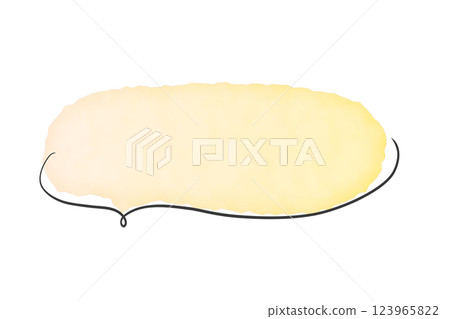 Yellow simple watercolor style speech bubble 123965822