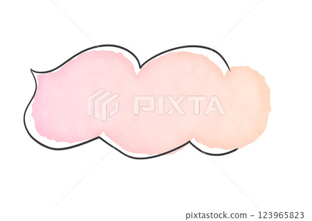 Pink simple watercolor style speech bubble Pink simple watercolor style speech bubble 123965823