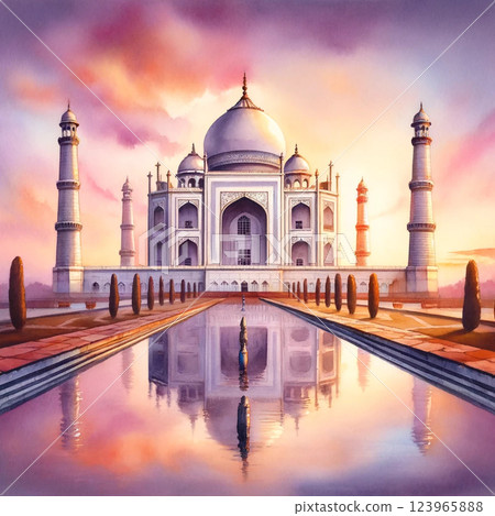 日落時的泰姬陵 123965888