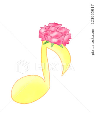 Musical note with carnation Musical note with carnation 123965917