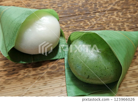 A photo of sasamochi, a nostalgic treat wrapped in bamboo leaves 123966026