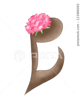 Musical note with carnation Musical note with carnation 123966093
