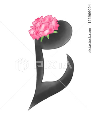 Musical note with carnation Musical note with carnation 123966094