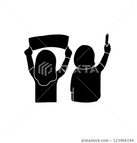 Vector illustration of two women supporting their favorite artist 123966194