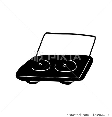 Hand drawn vector illustration icon of record player 123966205
