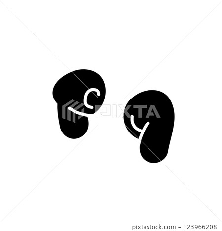 Hand drawn vector illustration icon of wireless earphones Hand drawn vector illustration icon of wireless earphones 123966208