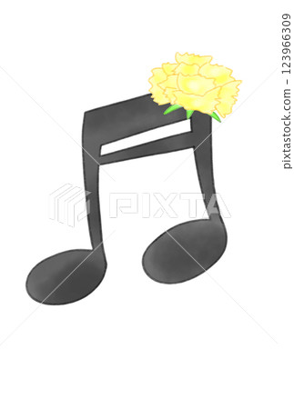 Musical note with carnation Musical note with carnation 123966309