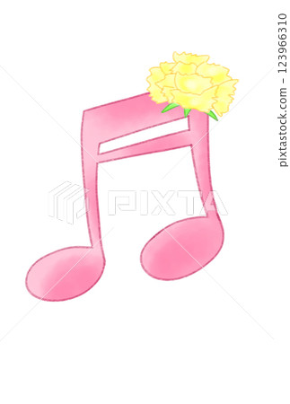 Musical note with carnation 123966310