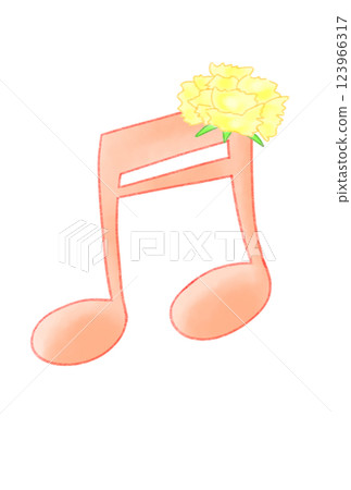 Musical note with carnation Musical note with carnation 123966317