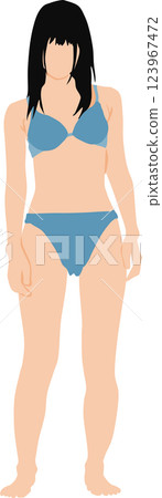 Illustration of a woman in a swimsuit posing 123967472