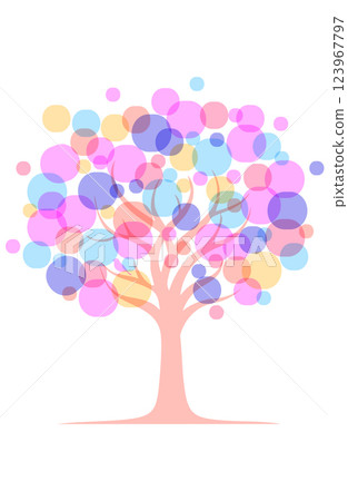 Rainbow colored tree illustration Rainbow colored tree illustration 123967797