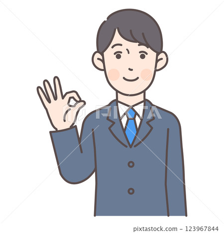 Male office worker making OK sign 123967844