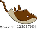 A simple illustration of a cute dark brown stingray 123967984