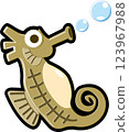 Simple cute seahorse illustration 123967988