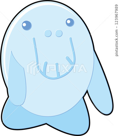 Simple cute dugong illustration 123967989