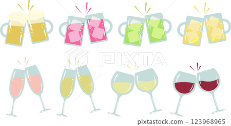 A toast set of various alcoholic drinks A toast set of various alcoholic drinks 123968965