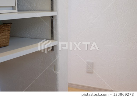 Wall with peeling plaster (dressing room) Wall with peeling plaster (dressing room) 123969278