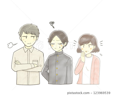 Parents and male students in a bad mood 123969539