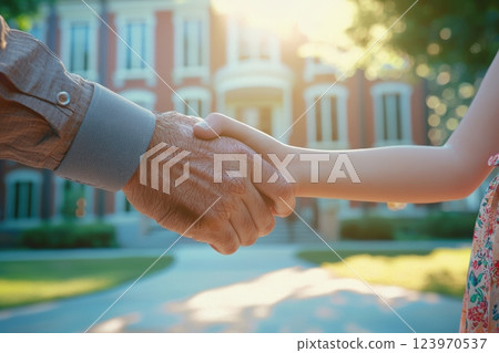 Generational Connection A Meaningful Handshake Between the Young and the Old, Bridging Differences Generational Connection A Meaningful Handshake Between the Young and the Old, Bridging Differences 123970537