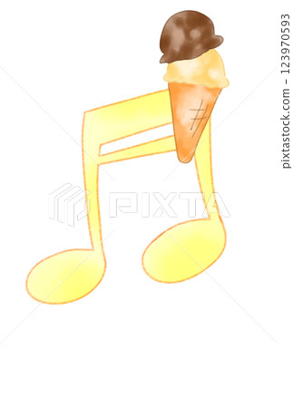 Musical note with ice cream 123970593