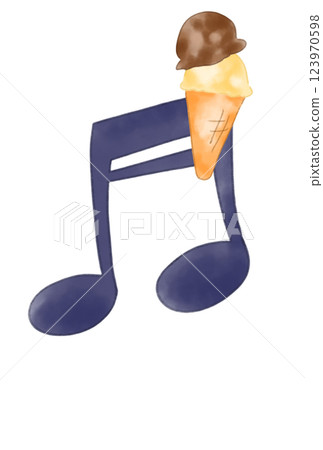 Musical note with ice cream Musical note with ice cream 123970598