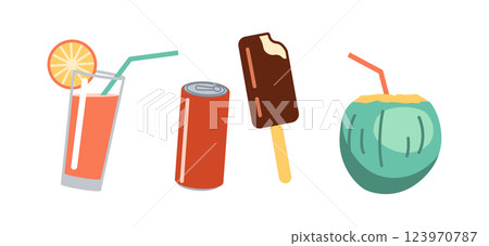 Colorful Assortment of Refreshing Summer Treats 123970787