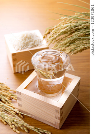 Masu: Sake being poured Masu: Sake being poured 123971861