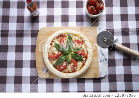Homemade Margherita Pizza 123972056