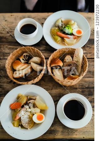 Breakfast in the cafe in the morning Breakfast in the cafe in the morning 123972230