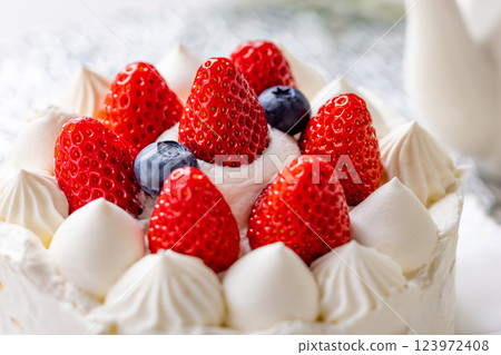 可愛的草莓蛋糕 123972408