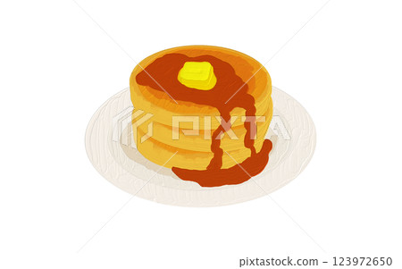 3-tier pancake acrylic painting style hand-painted 123972650