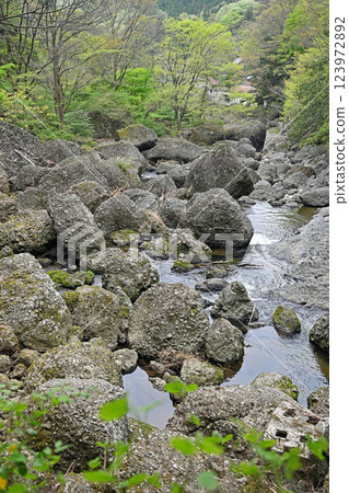 The upstream view of Fukuroda Falls The upstream view of Fukuroda Falls 123972892